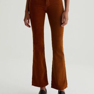 AG “The Angel” velvet jeans.